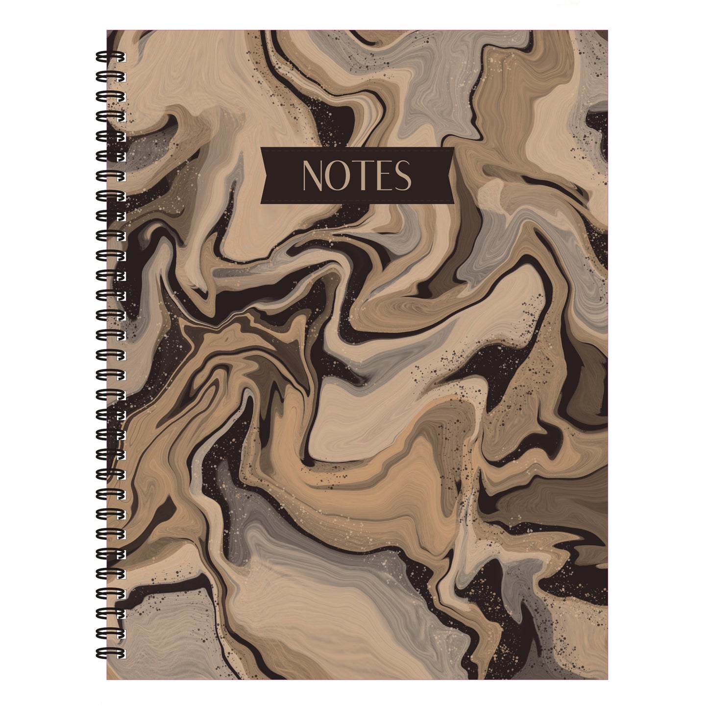 Coffee Marble Notebook (from "Sip of Coffee" Collection) Spiral Lined Notebook, 8.5 x 11in