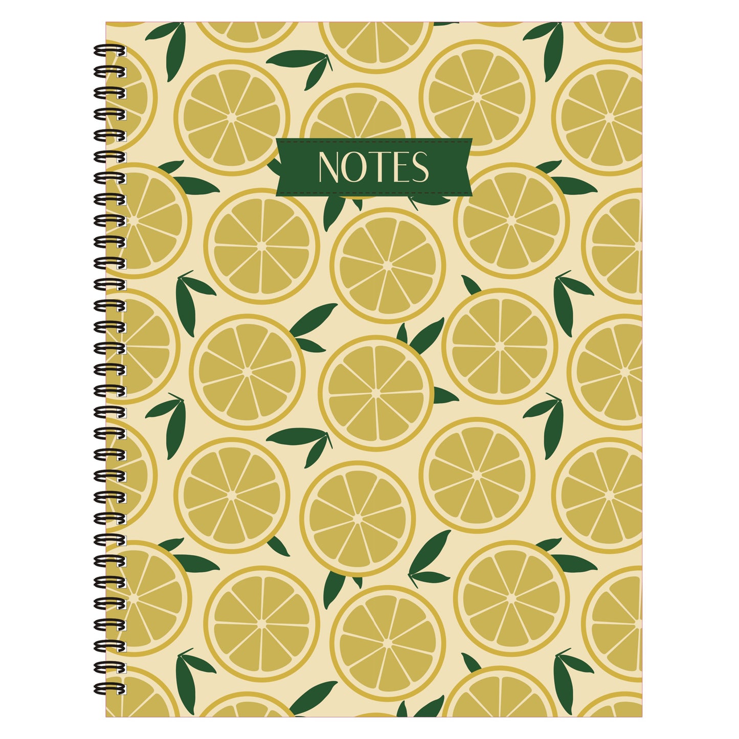 Sliced Lemons Spiral Lined Notebook, 8.5 x 11in