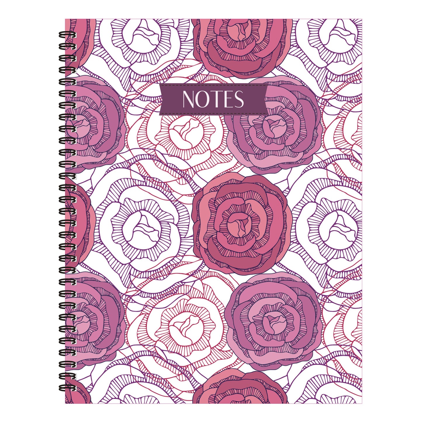 Graphical Floral Spiral Lined Notebook, 8.5 x 11in