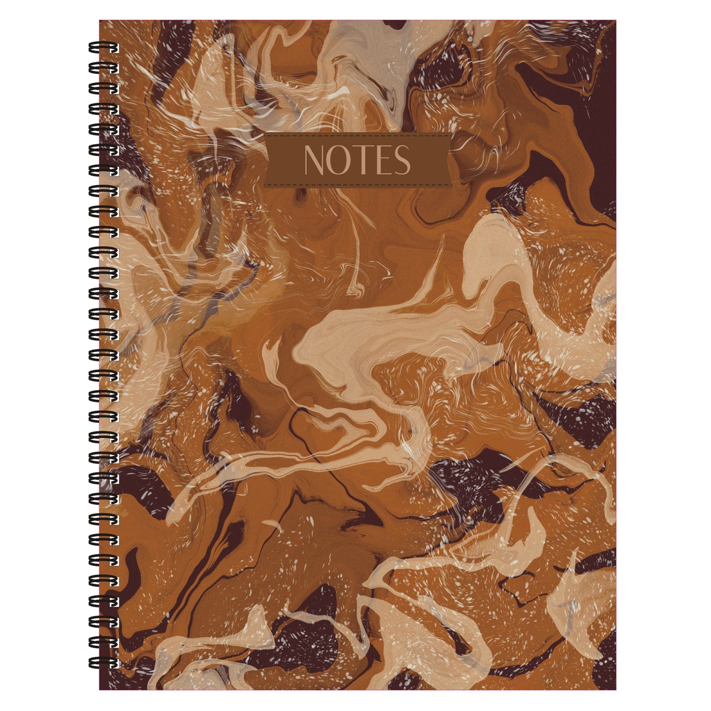Coffee Marble Notebook (from "Sip of Coffee" Collection) Spiral Lined Notebook, 8.5 x 11in