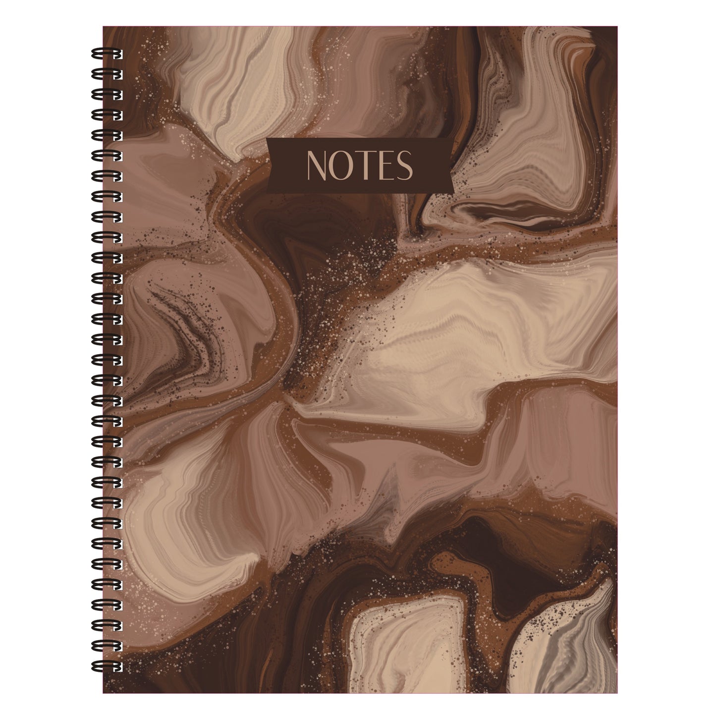 Coffee Marble Notebook (from "Sip of Coffee" Collection) Spiral Lined Notebook, 8.5 x 11in