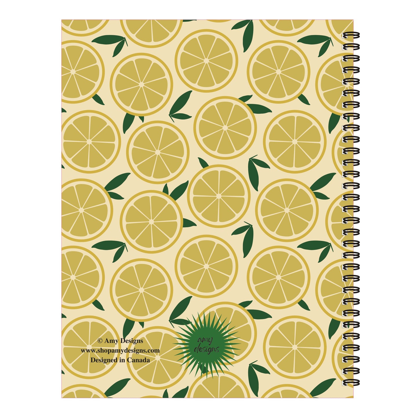 Sliced Lemons Spiral Lined Notebook, 8.5 x 11in