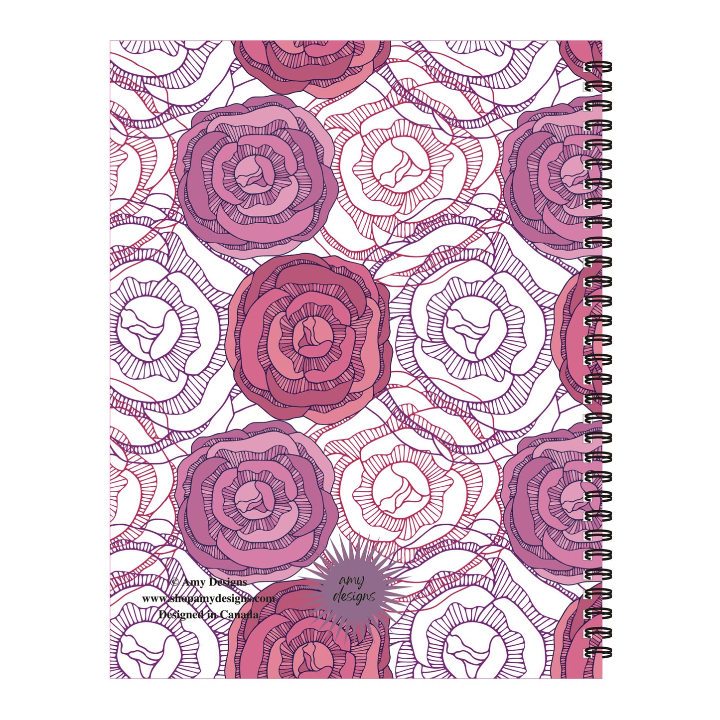 Graphical Floral Spiral Lined Notebook, 8.5 x 11in