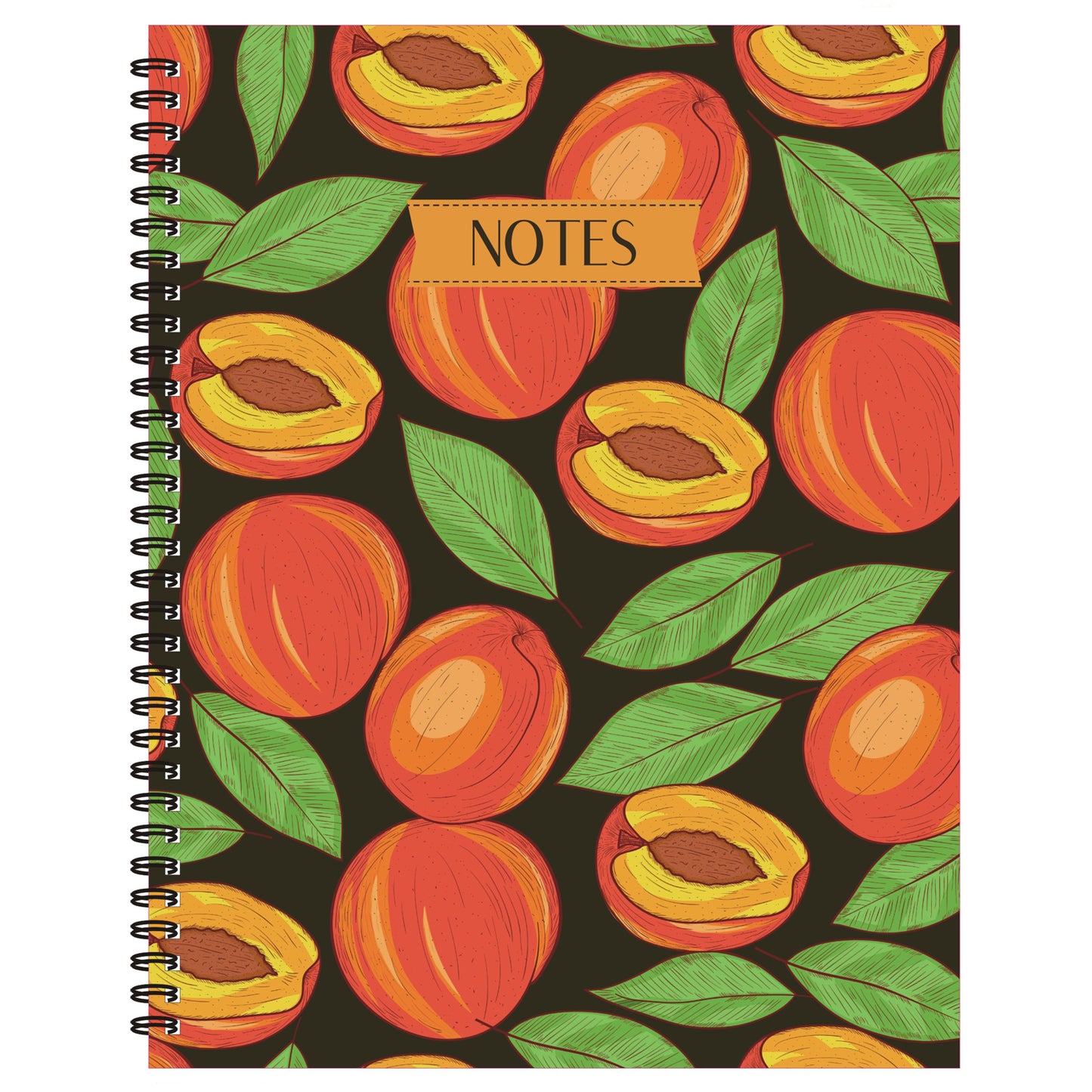 Apricots Spiral Lined Notebook, 8.5 x 11in