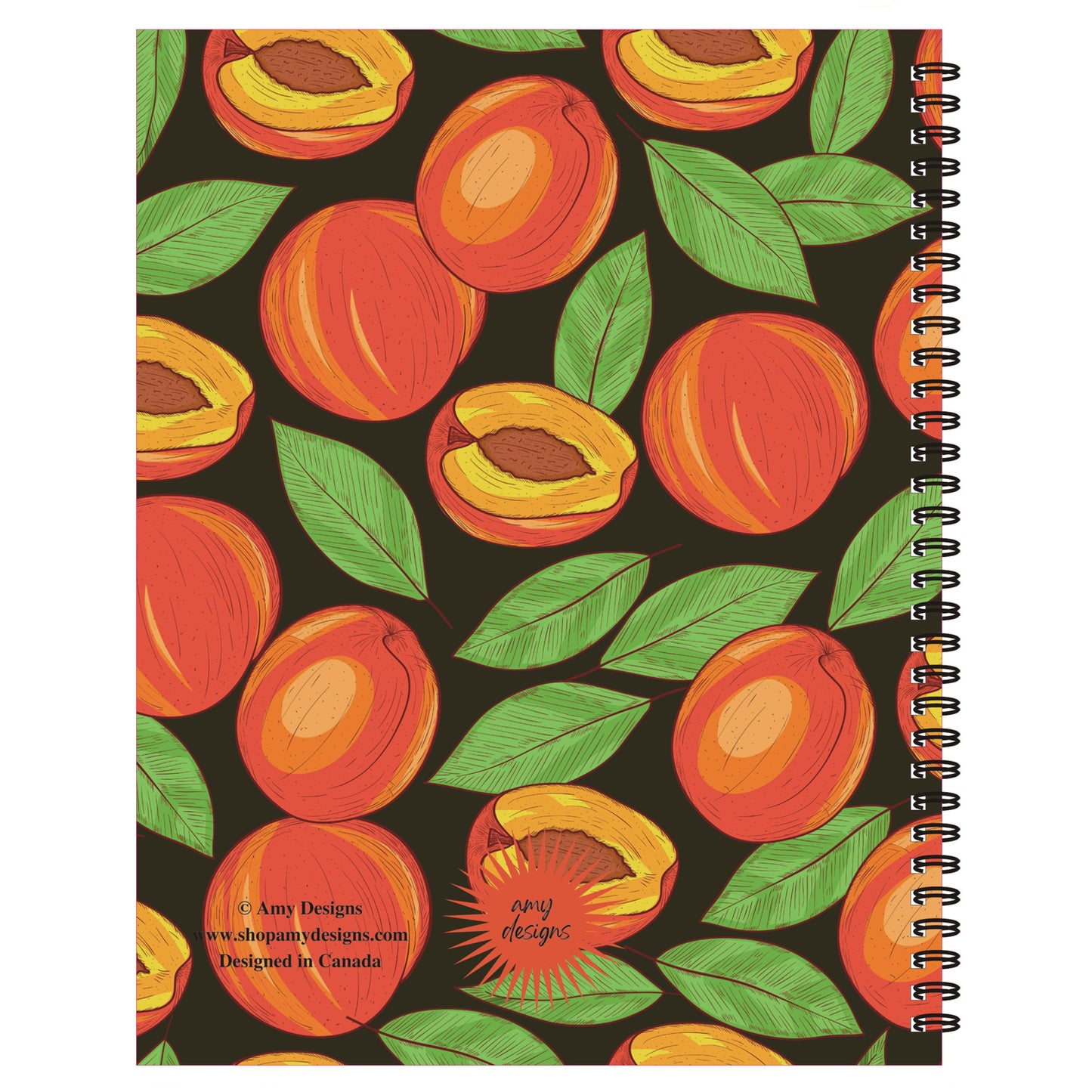 Apricots Spiral Lined Notebook, 8.5 x 11in