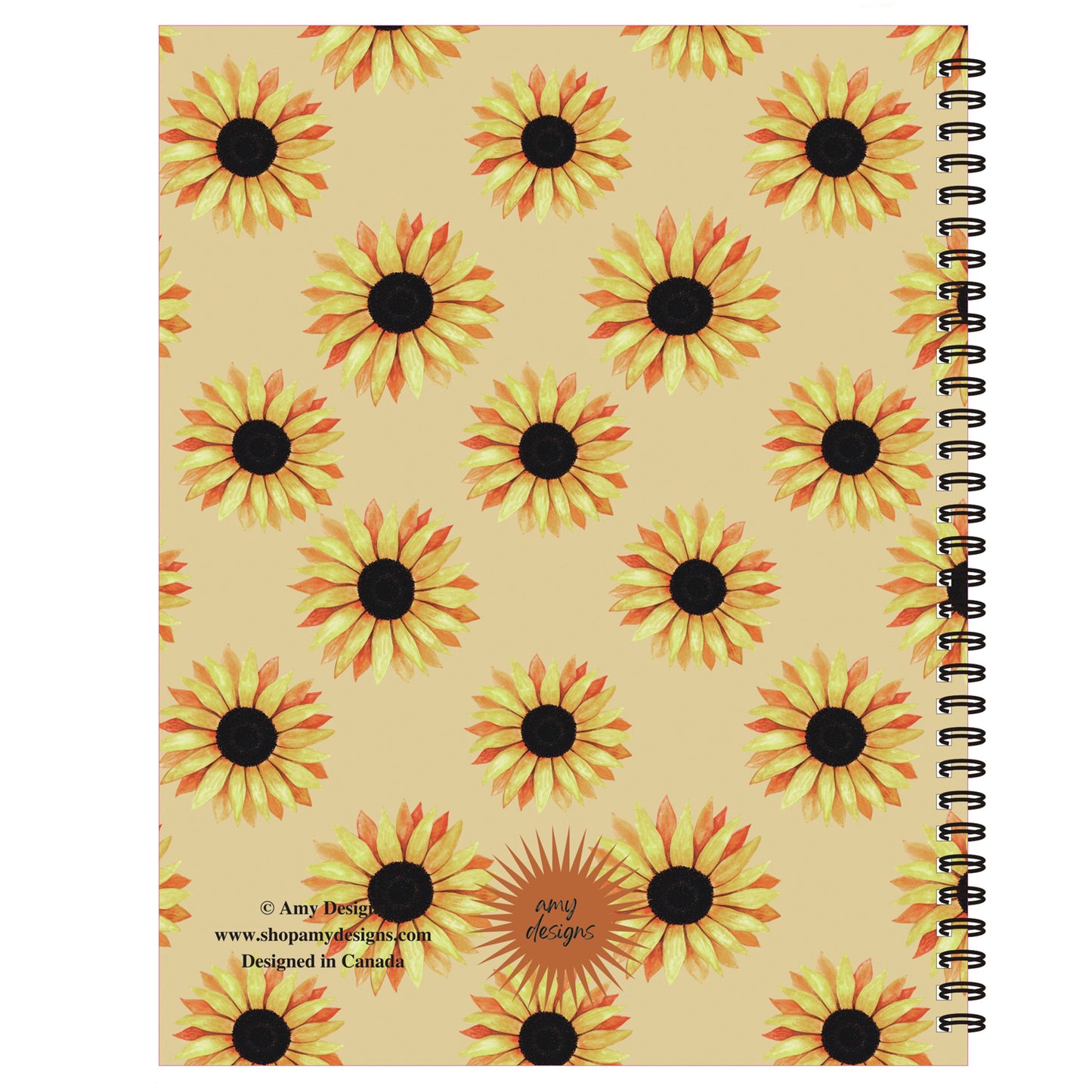 Sunflower Spiral Lined Notebook, 8.5 x 11in