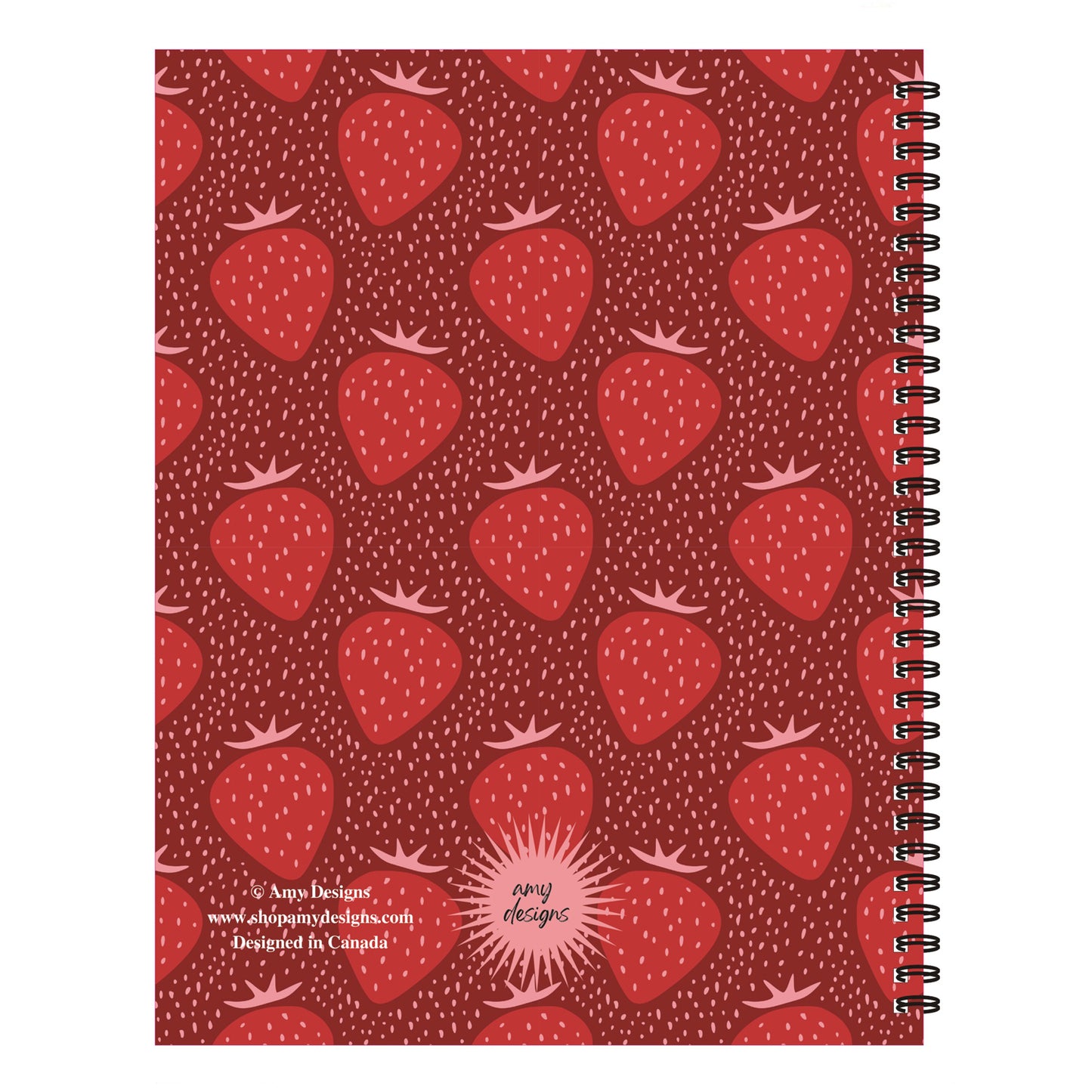 Juicy Strawberries Spiral Lined Notebook, 8.5 x 11in
