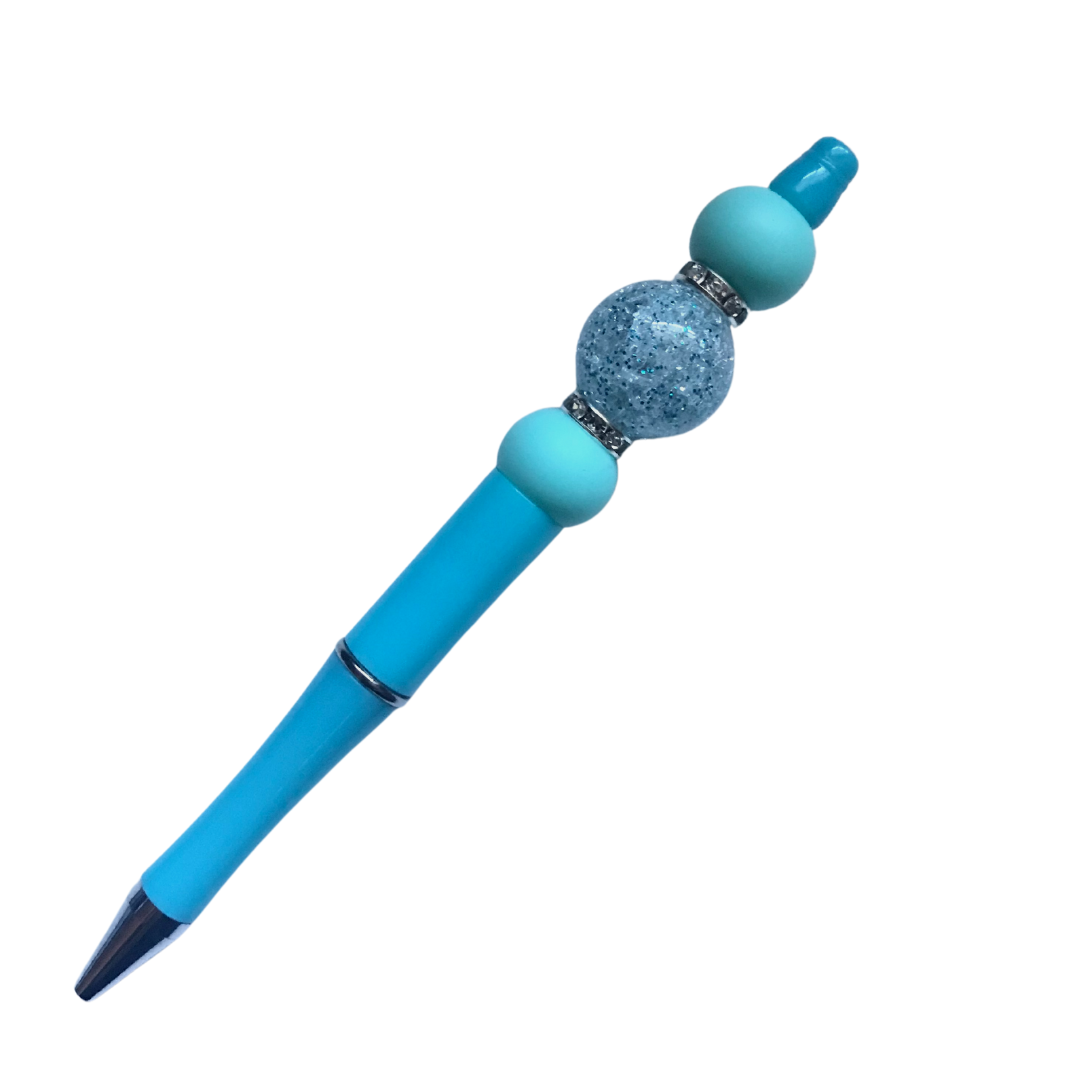 Eye-Catching Teal Beaded Pen