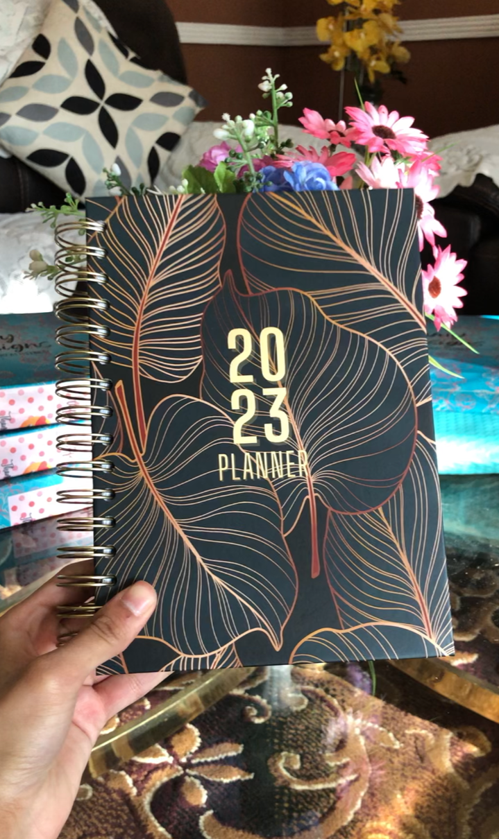 Leafy Dark Green - 2023 Spiral Planner - A5 Size