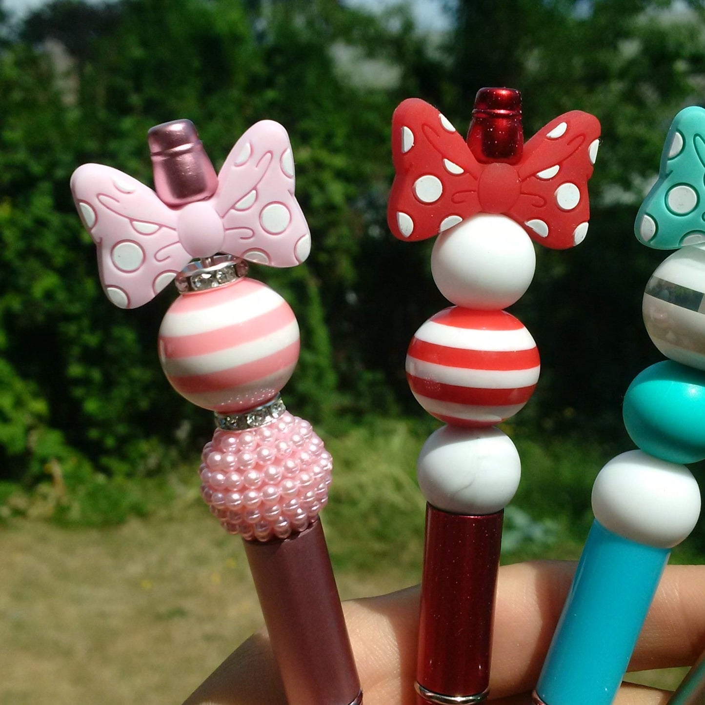 4pc Bowtie Beaded Pen Set