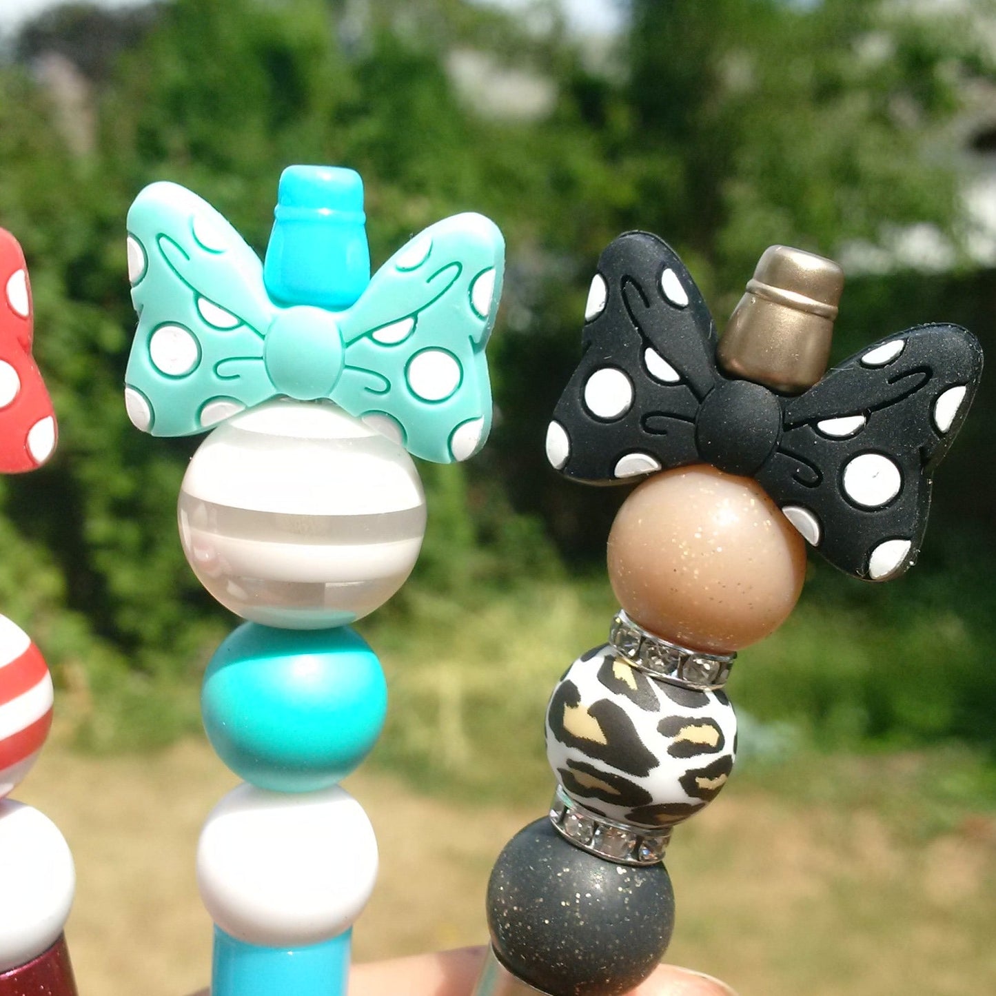 4pc Bowtie Beaded Pen Set