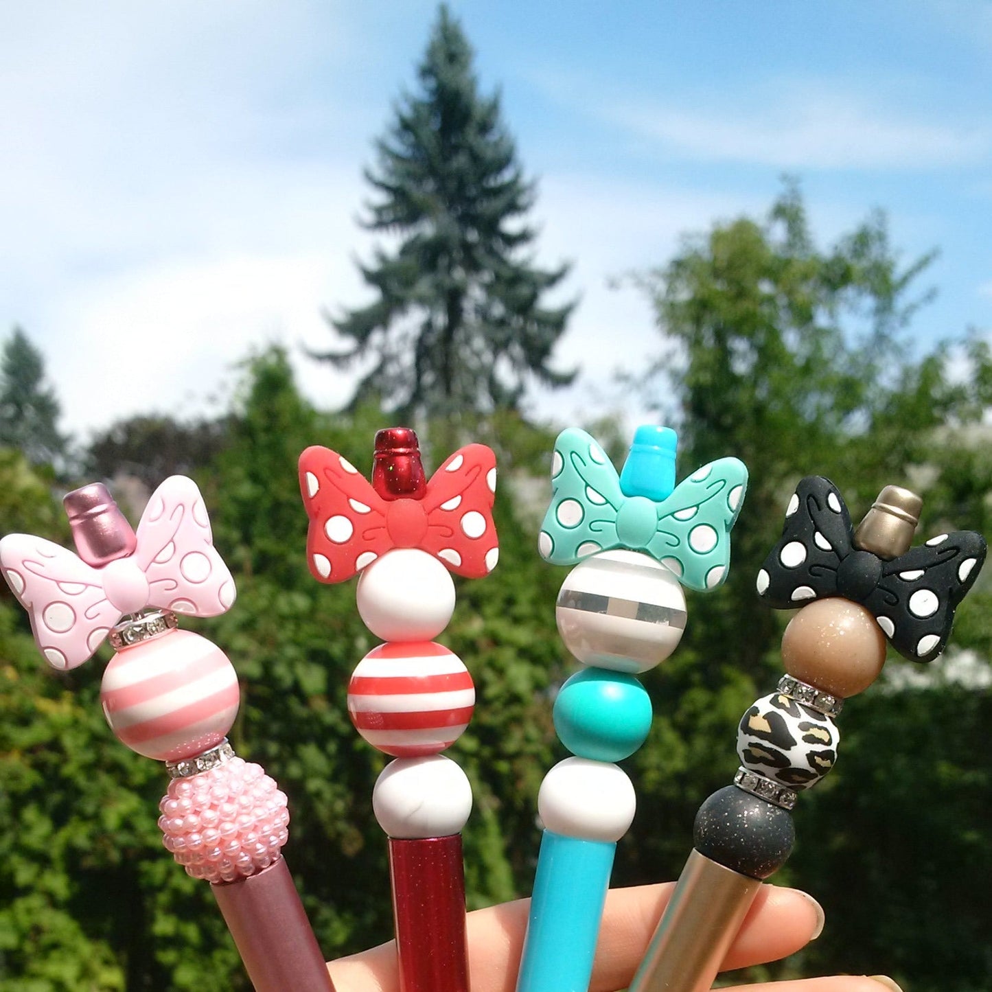 4pc Bowtie Beaded Pen Set
