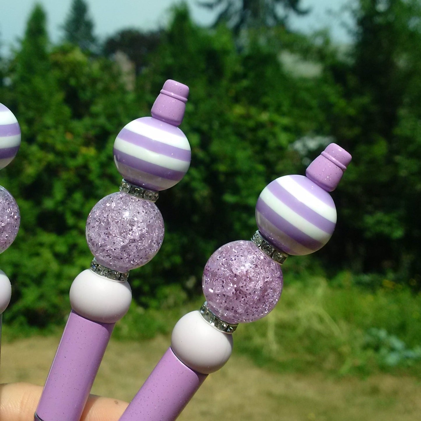 "Purple Power" Beaded Pen