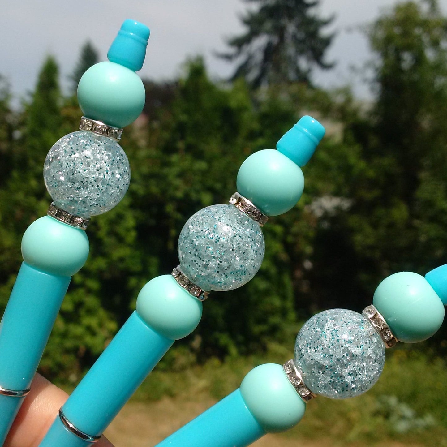 Eye-Catching Teal Beaded Pen