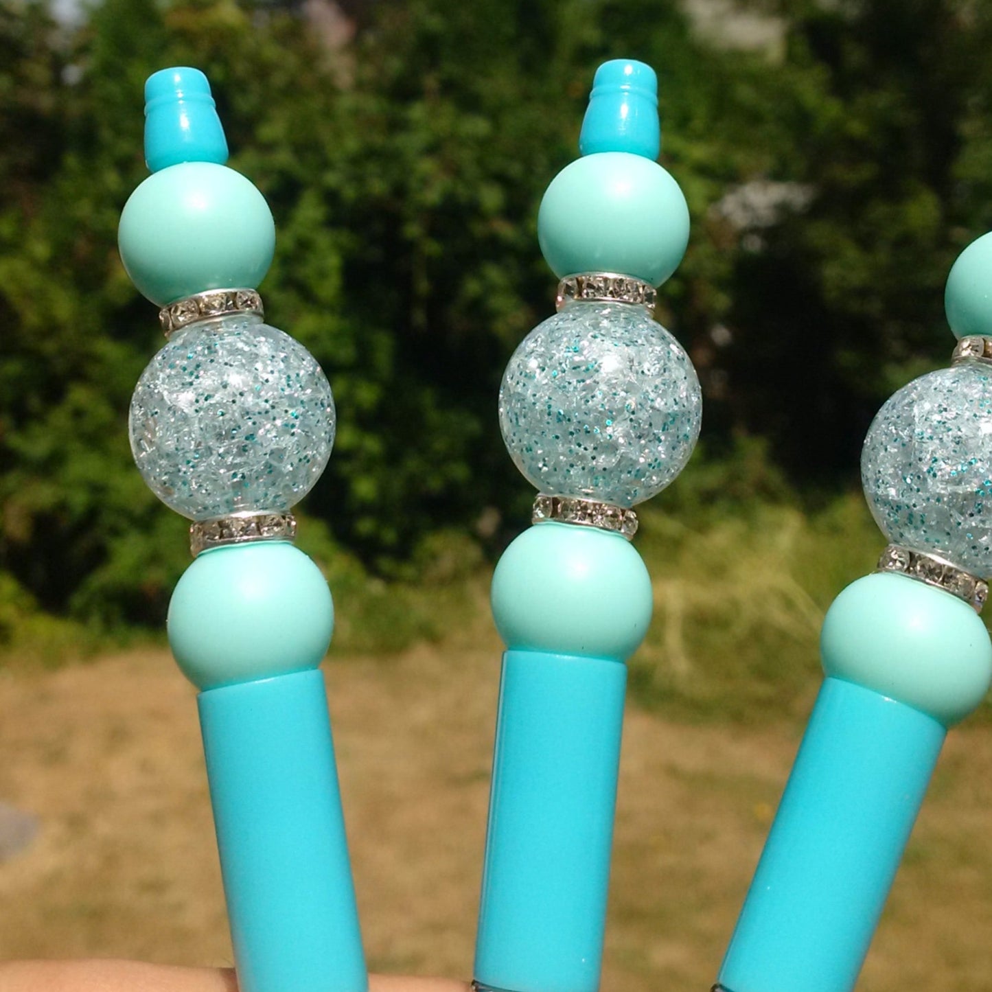 Eye-Catching Teal Beaded Pen