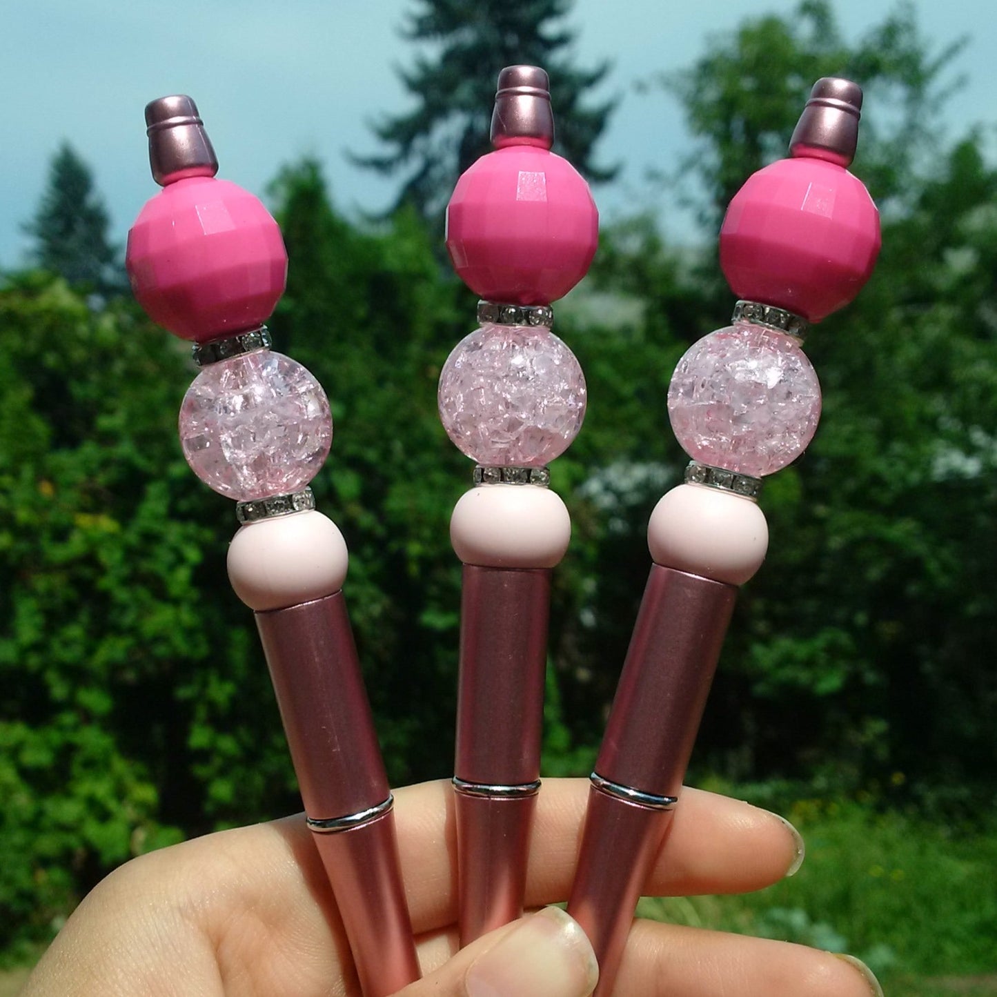 "Party Pink" Beaded Pen
