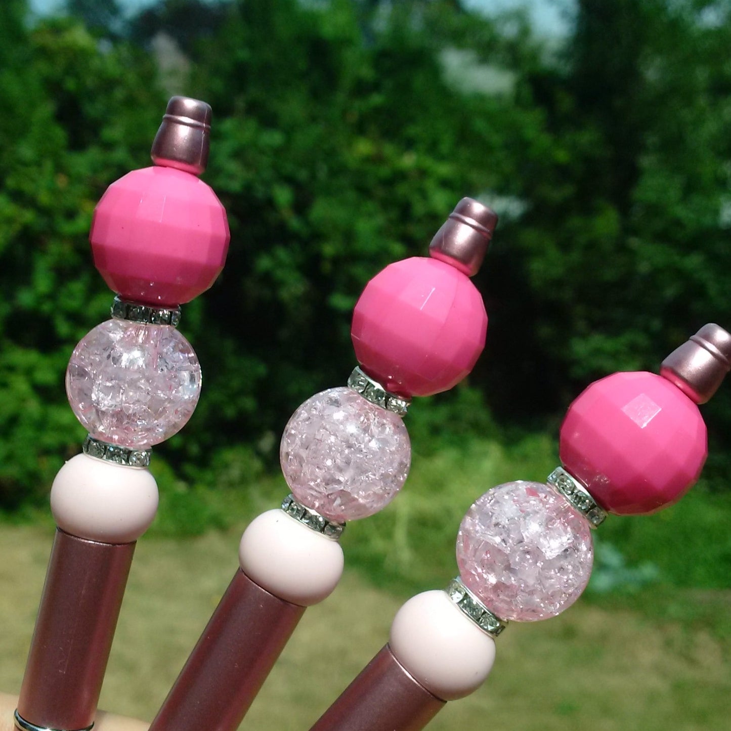 "Party Pink" Beaded Pen