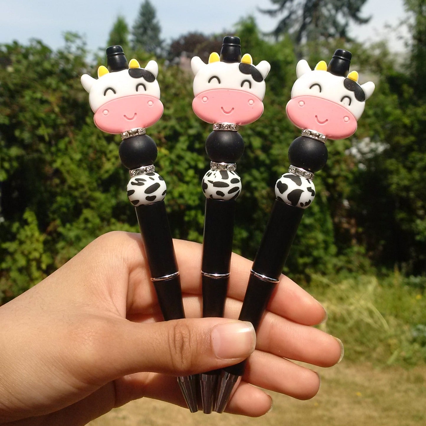 Cute Cow Beaded Pen