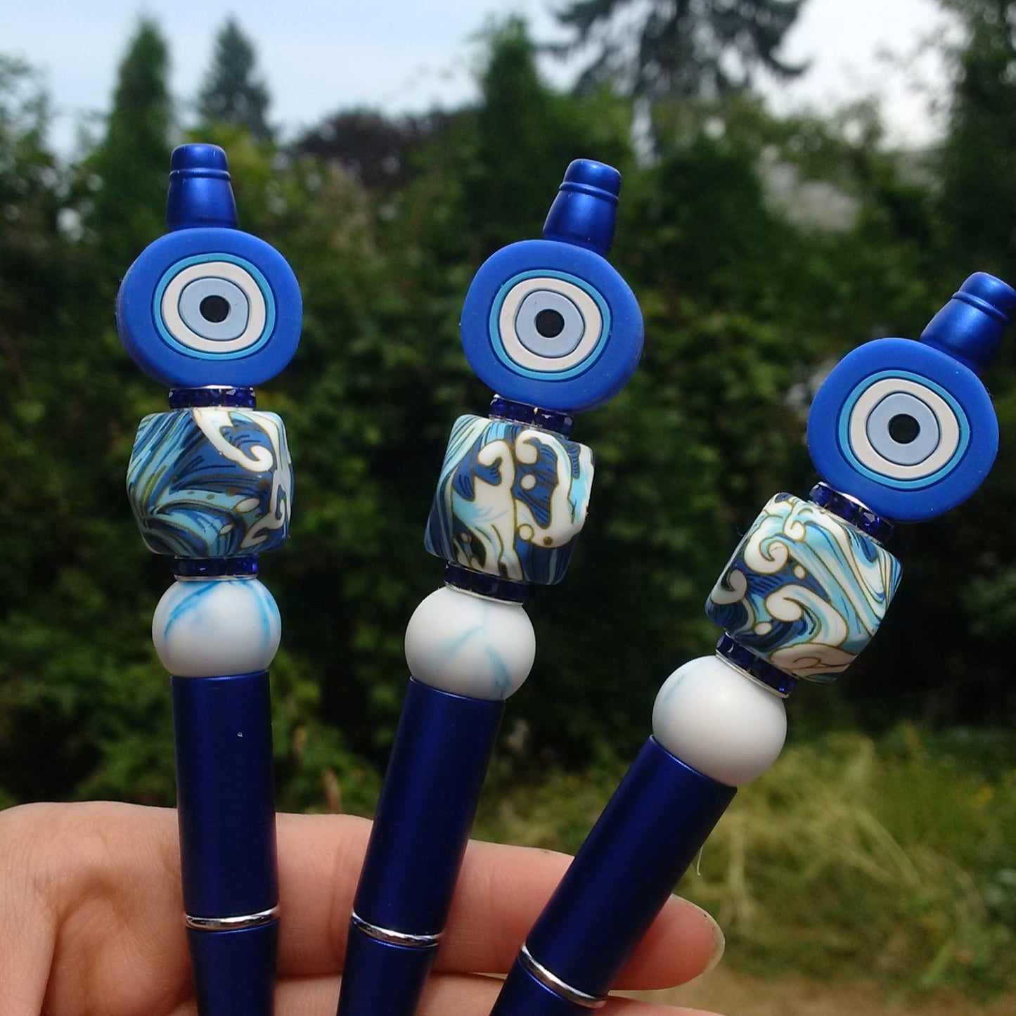 Evil Eye Fighter Beaded Pen