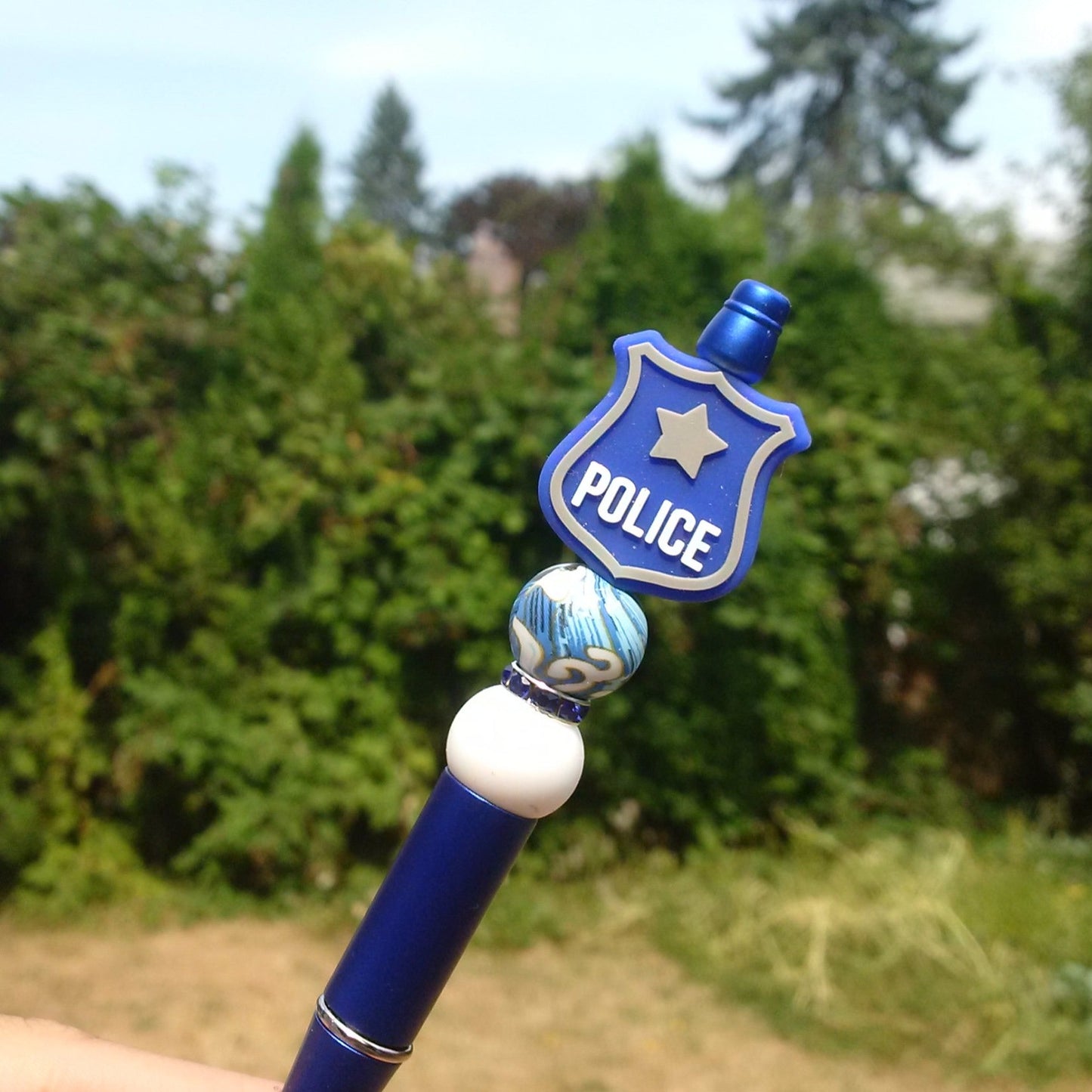 "Cope With Cope" Blue Police Sheriff Beaded Pen ***ONLY 1-Limited Edition***