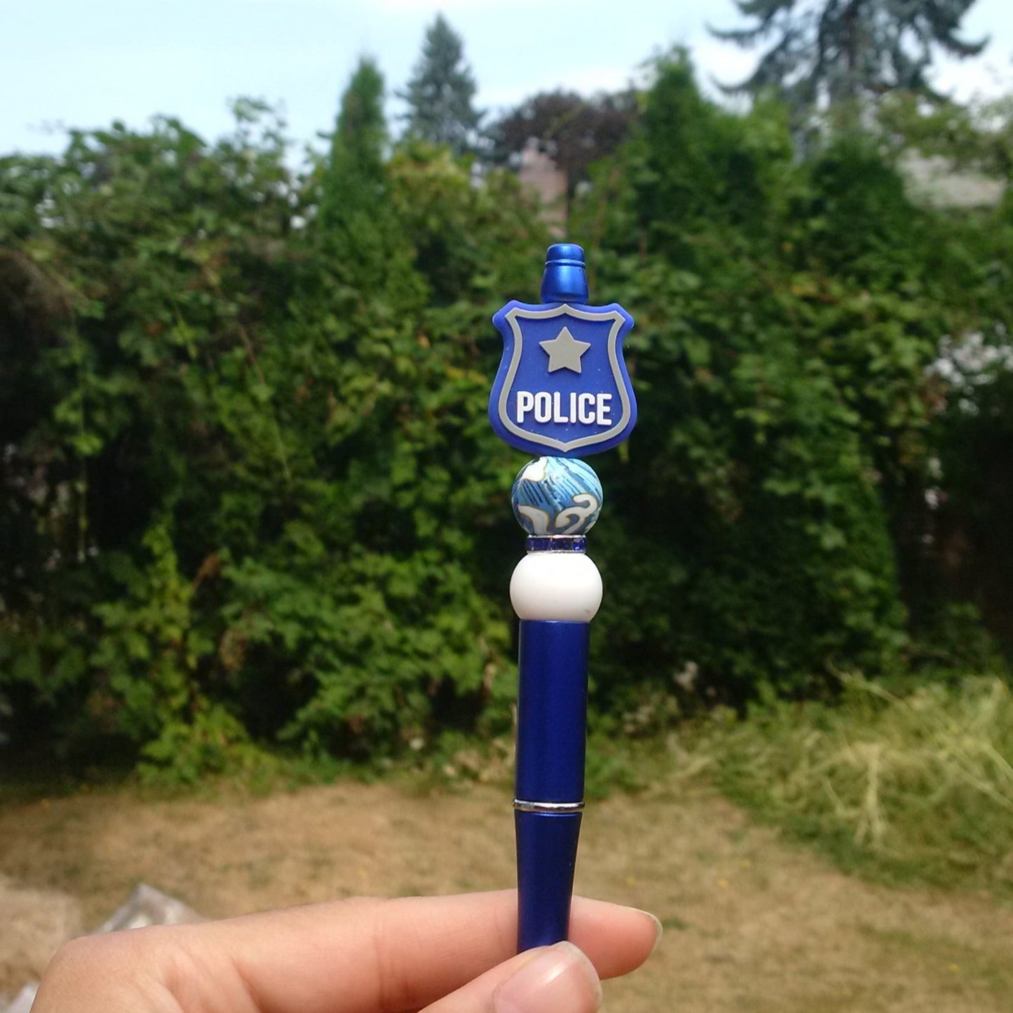 "Cope With Cope" Blue Police Sheriff Beaded Pen ***ONLY 1-Limited Edition***