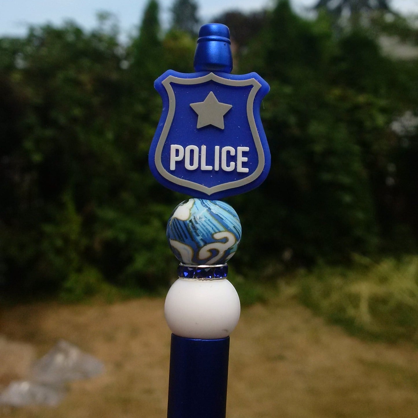 "Cope With Cope" Blue Police Sheriff Beaded Pen ***ONLY 1-Limited Edition***