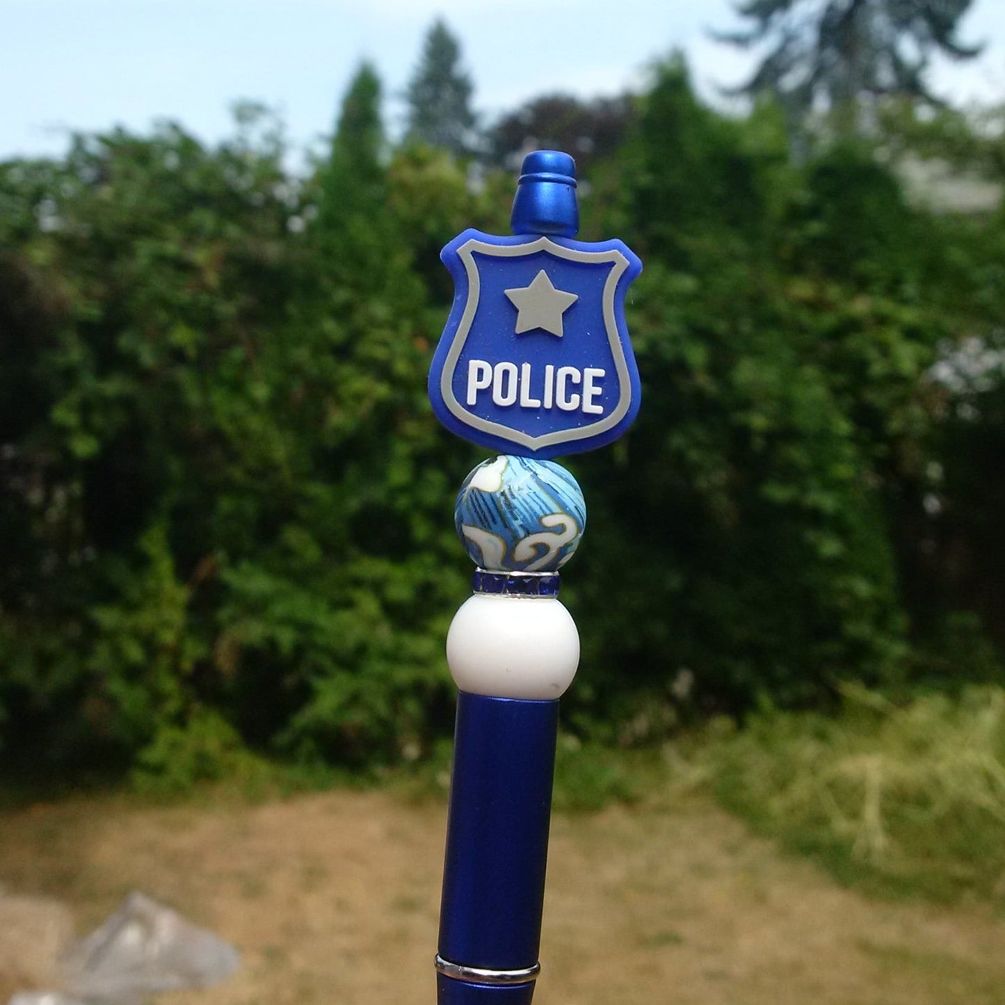 "Cope With Cope" Blue Police Sheriff Beaded Pen ***ONLY 1-Limited Edition***