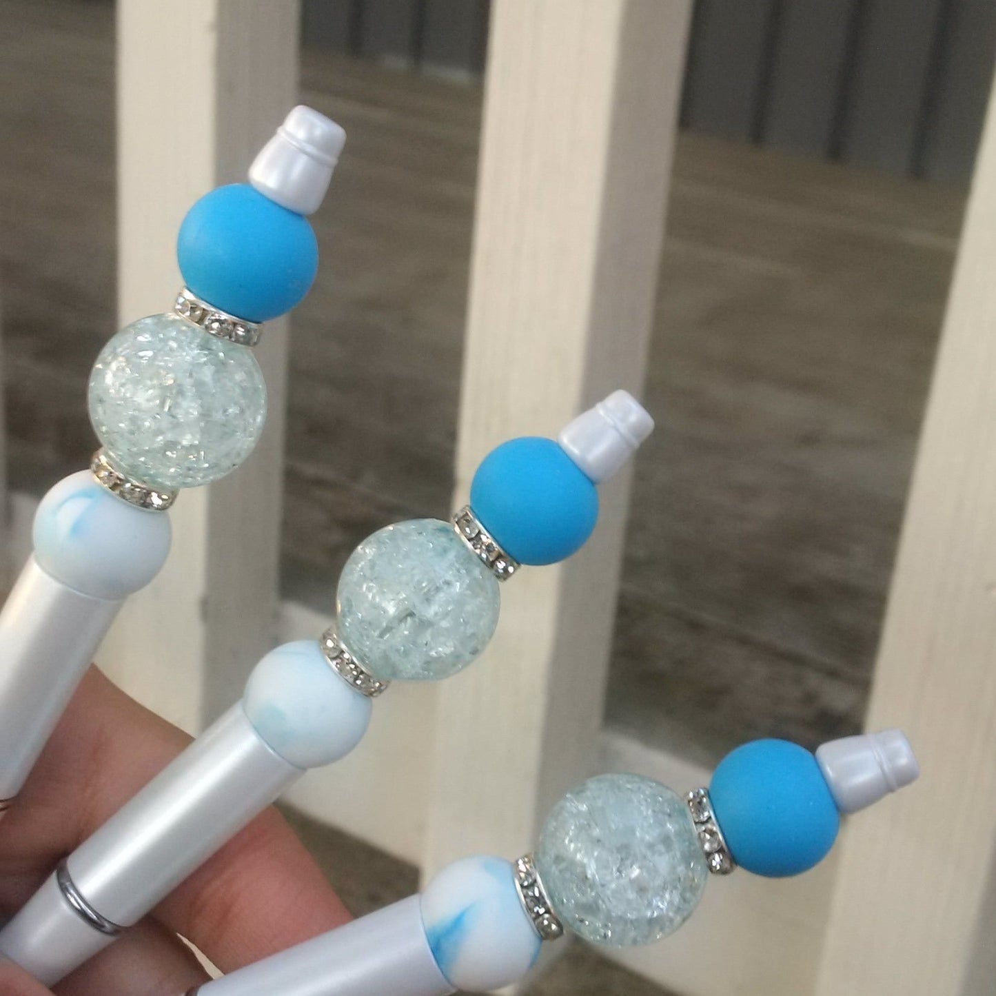 "Bluefall" Beaded Pen