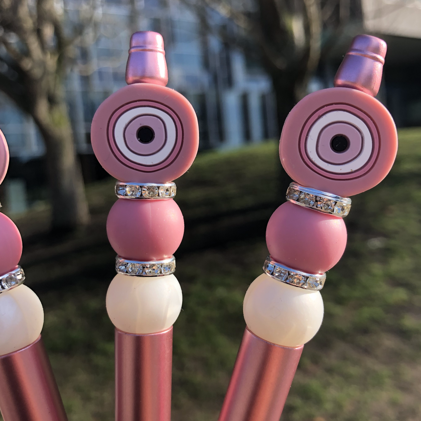 "Blush" Pink Evil Eye Beaded Pen