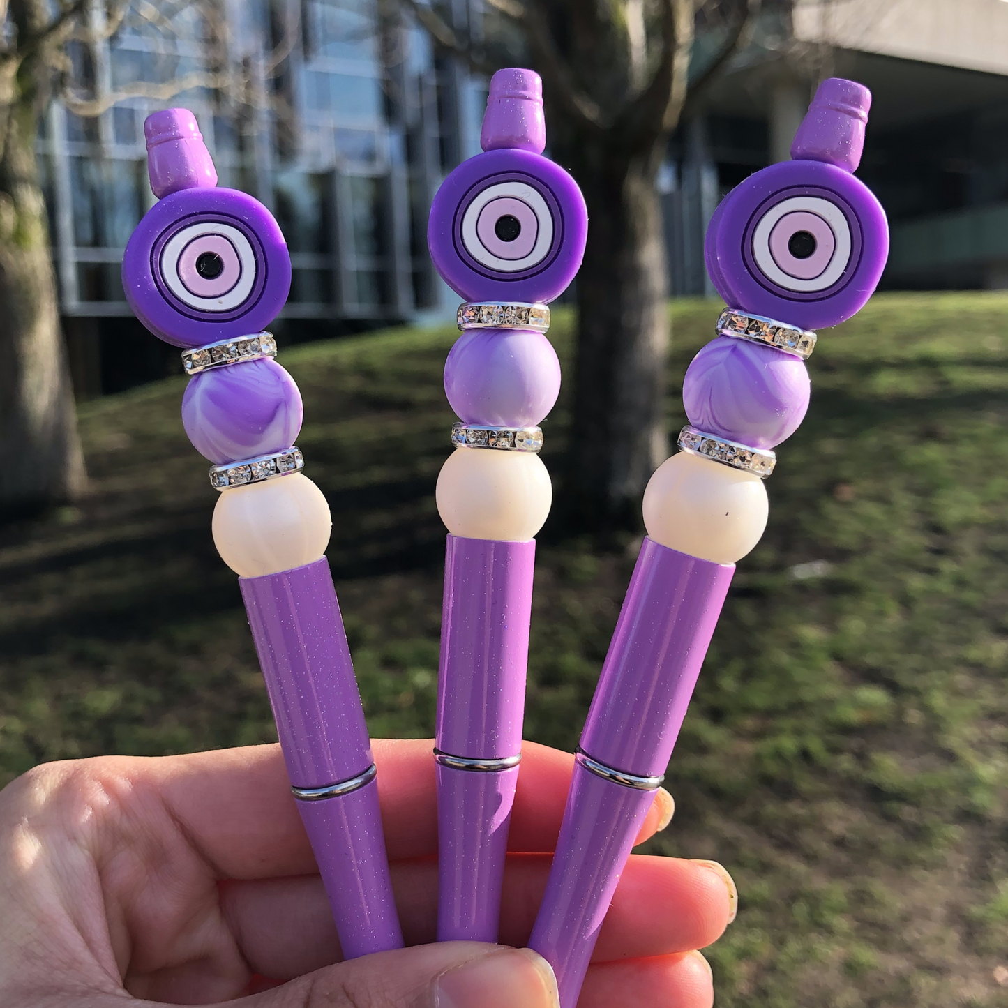 "Lavender" Purple Evil Eye Beaded Pen