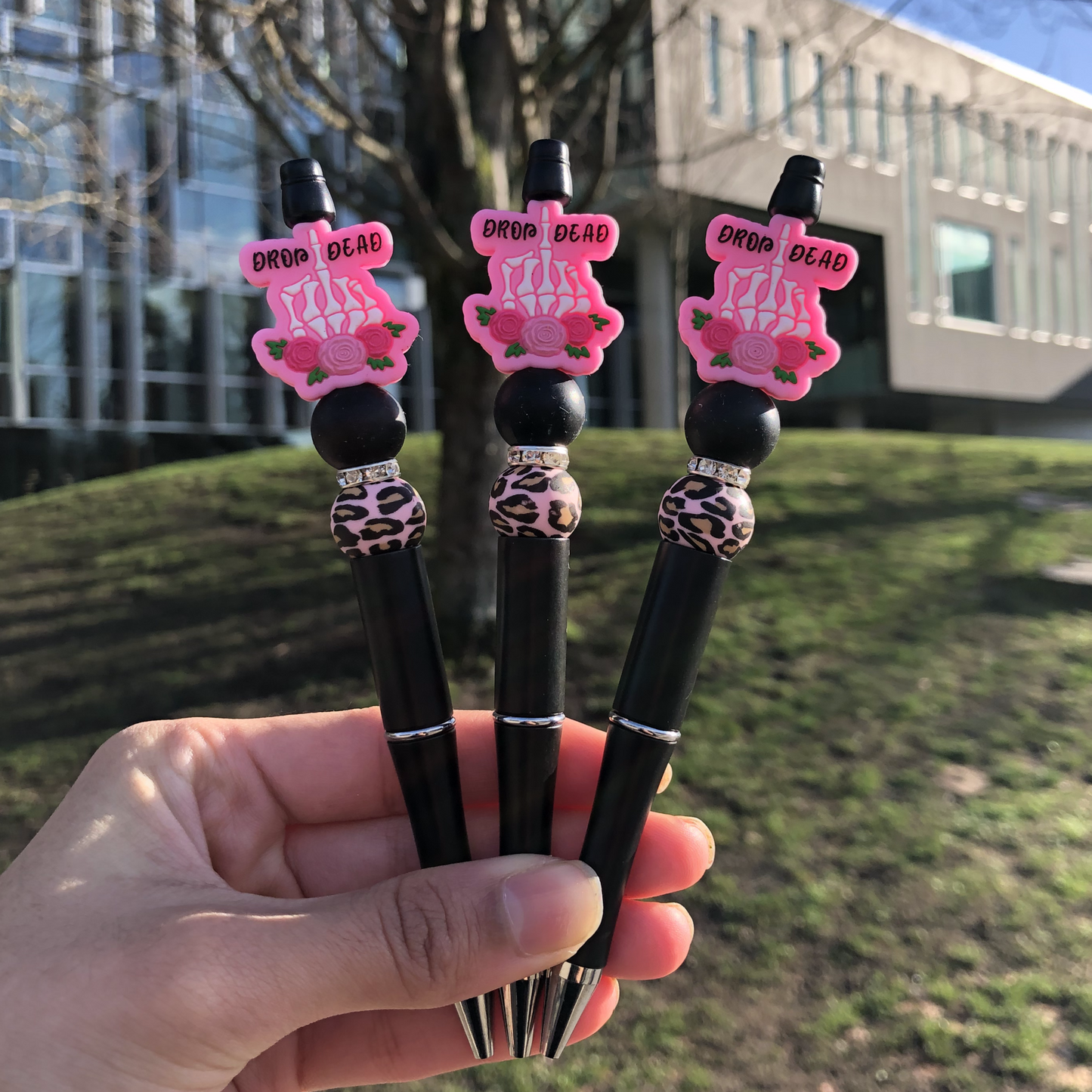 "Drop Dead in Pink" Beaded Pen