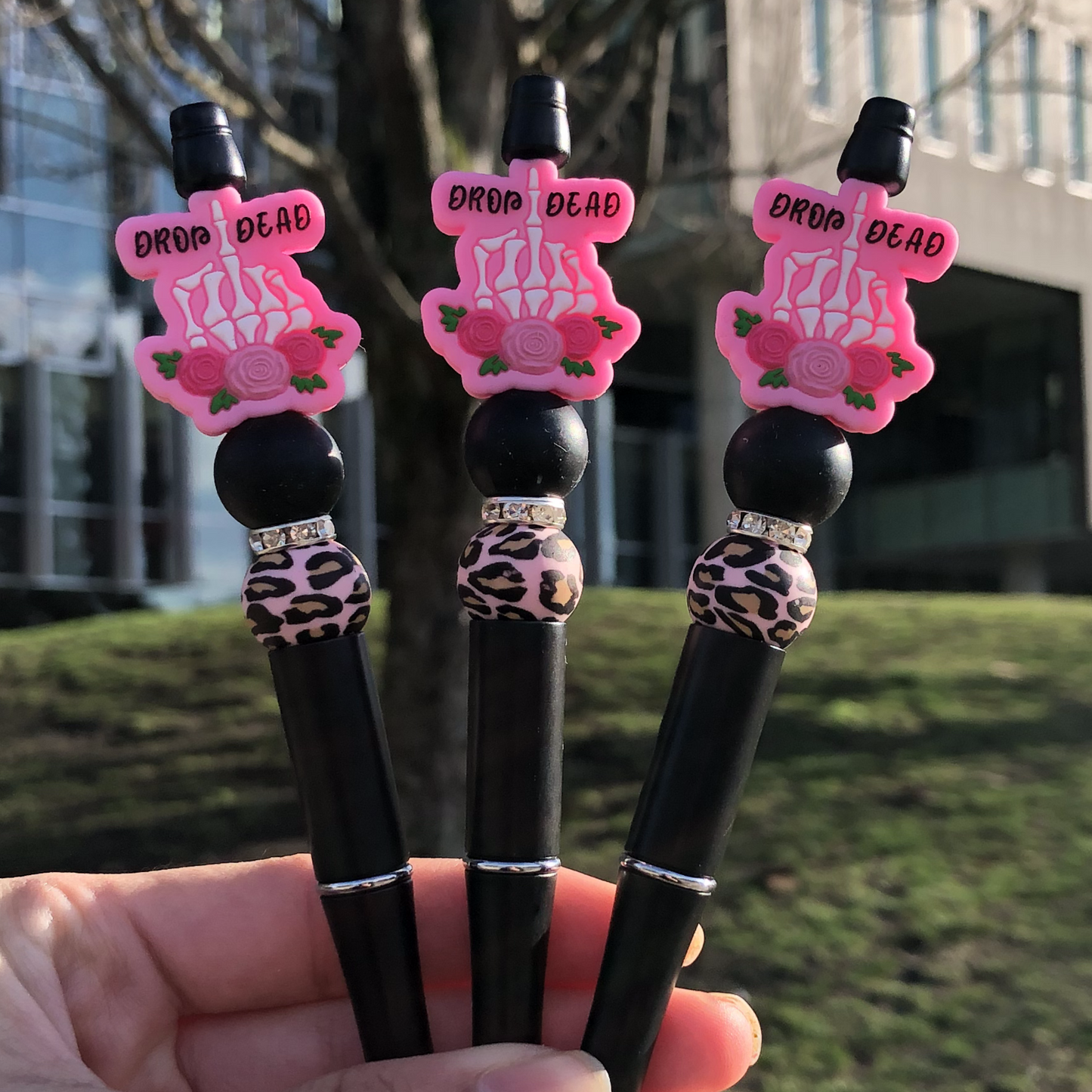 "Drop Dead in Pink" Beaded Pen