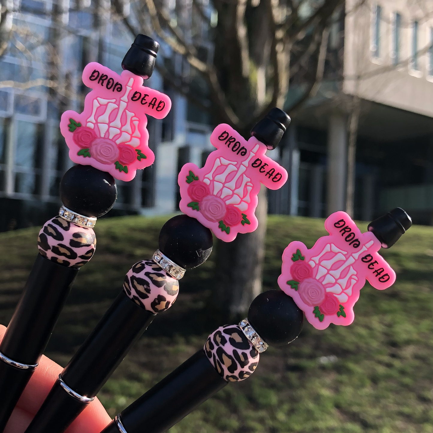 "Drop Dead in Pink" Beaded Pen