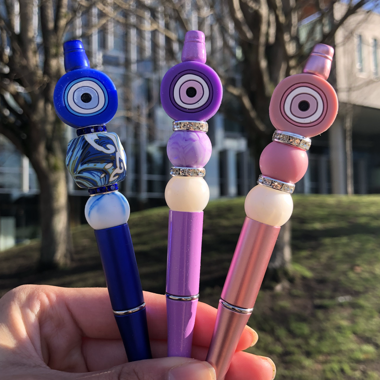 3pc Evil Eye Beaded Pen Set