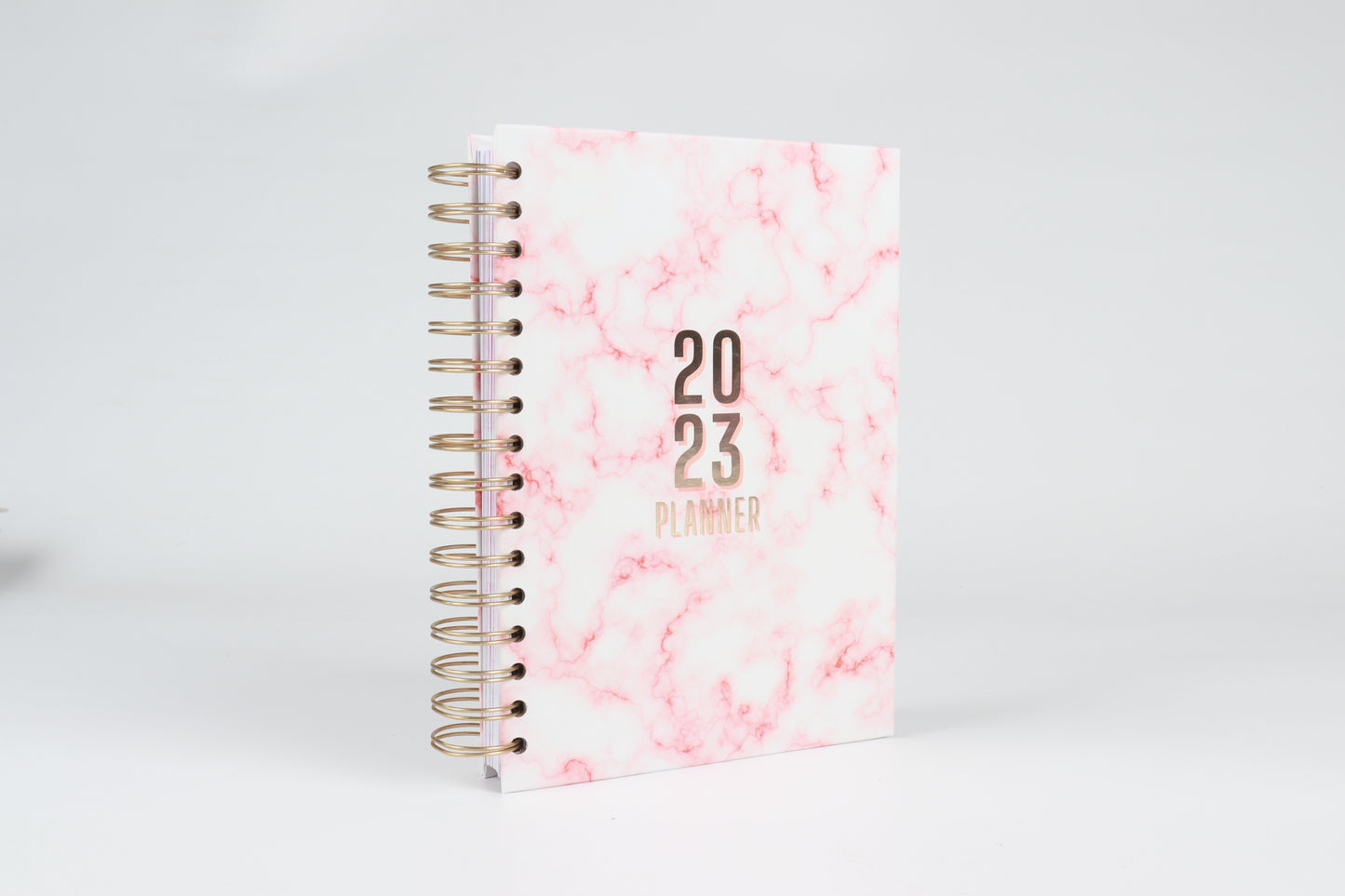 Pink Marble - 2023 Spiral Planner - A5 Size