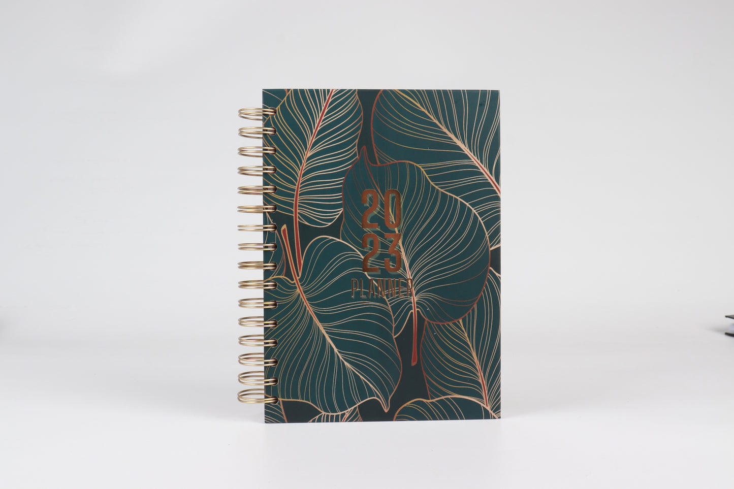 Leafy Dark Green - 2023 Spiral Planner - A5 Size