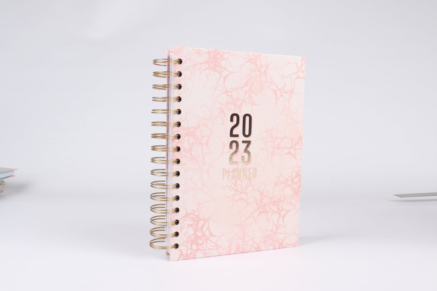 Creamy Pink Splatter - 2023 Spiral Planner - A5 Size