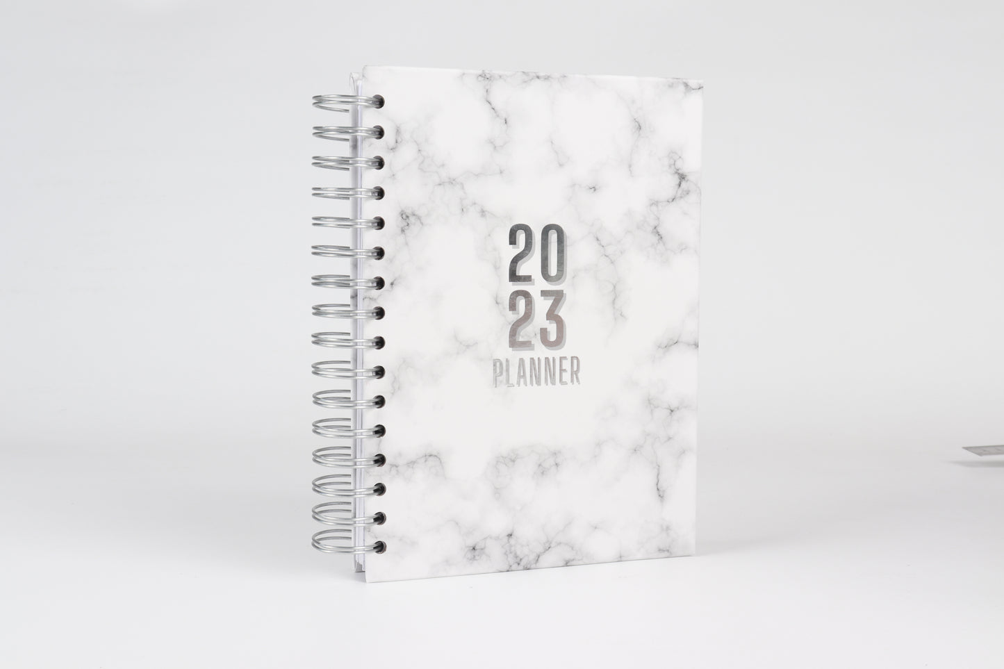 Silver Marble - 2023 Spiral Planner - A5 Size