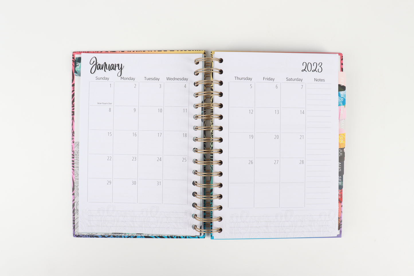Floral Bloom - 2023 Spiral Planner - A5 Size