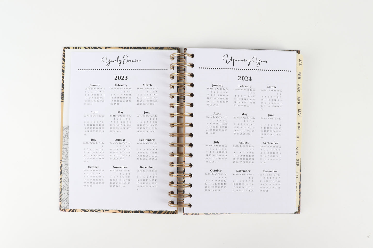 Golden Leaves - 2023 Spiral Planner - A5 Size