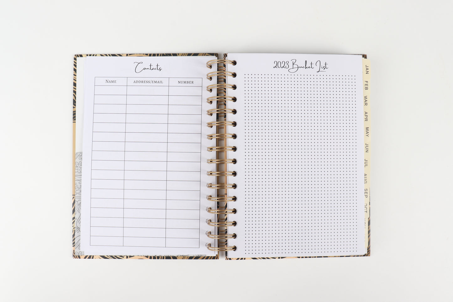 Golden Leaves - 2023 Spiral Planner - A5 Size