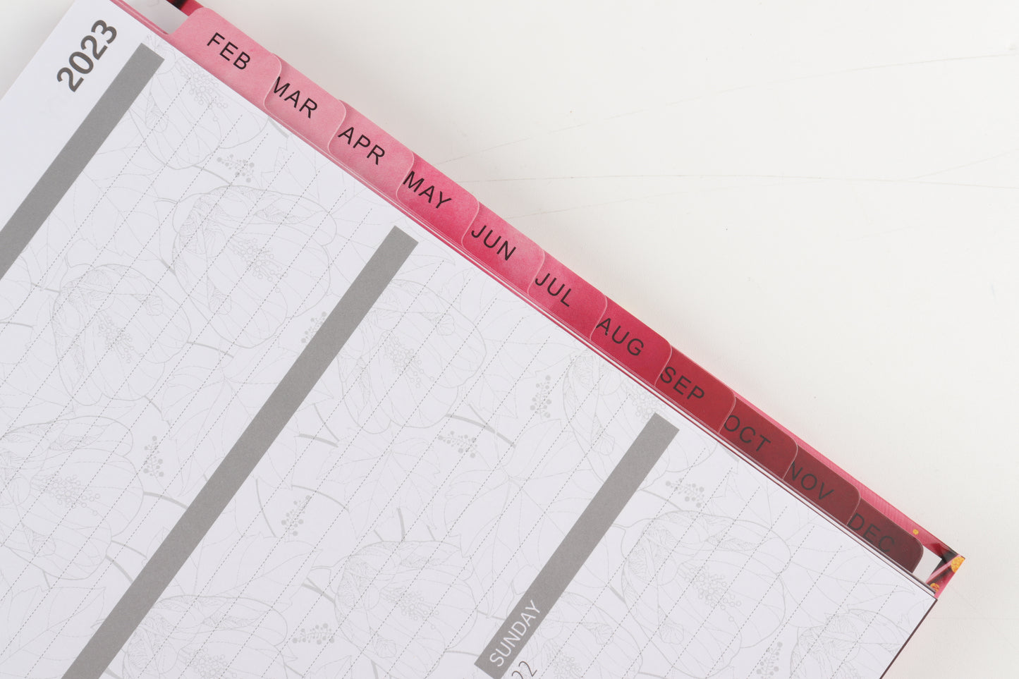 Burgundy Burst - 2023 Spiral Planner - A5 Size
