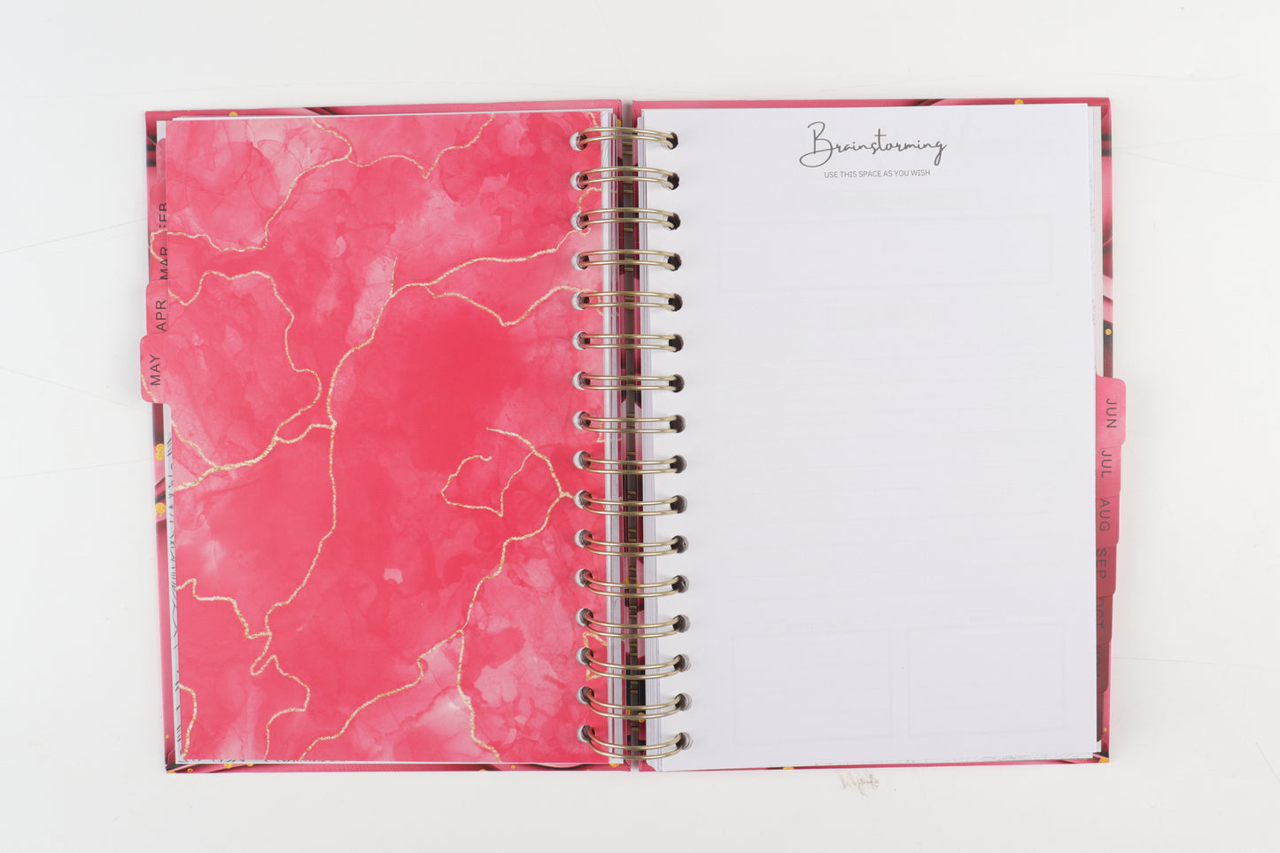 Burgundy Burst - 2023 Spiral Planner - A5 Size
