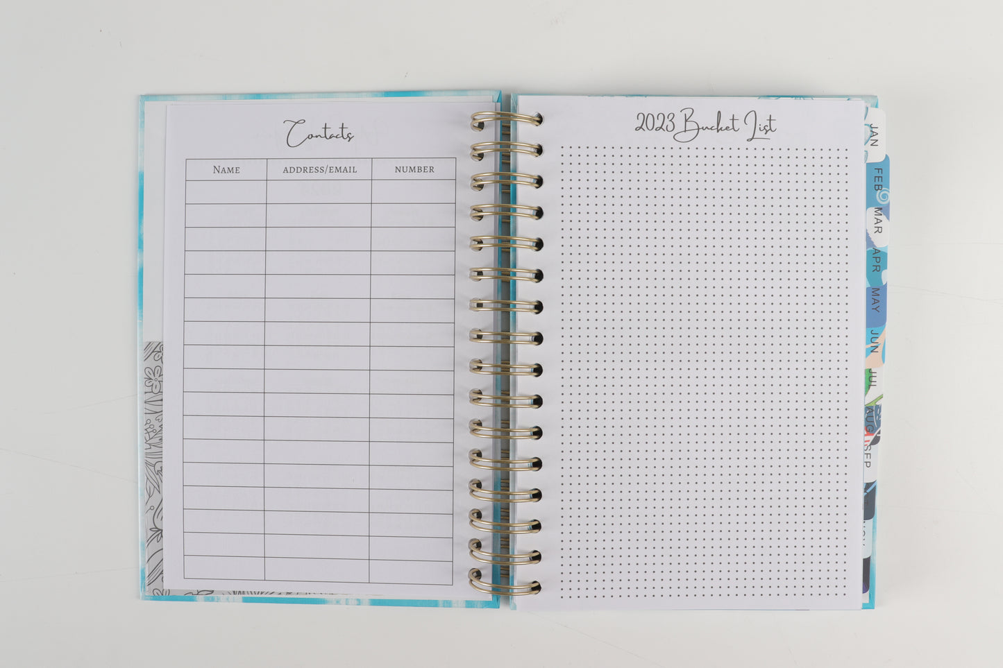 Blue Tye Dye - 2023 Spiral Planner - A5 Size