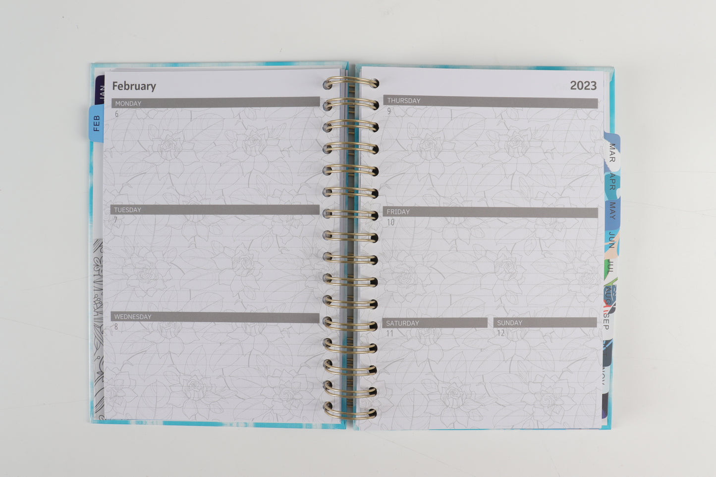 Blue Tye Dye - 2023 Spiral Planner - A5 Size