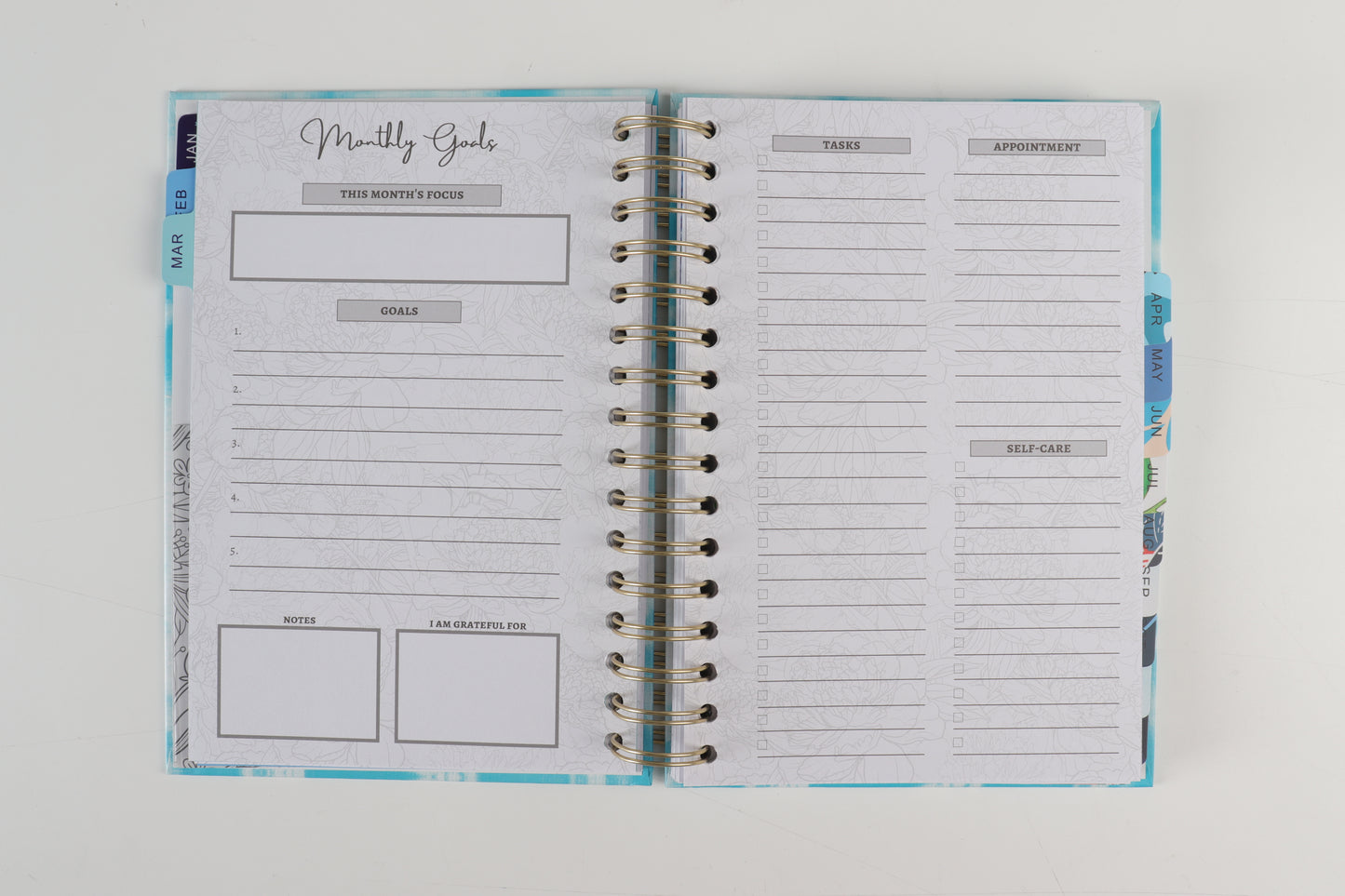 Blue Tye Dye - 2023 Spiral Planner - A5 Size