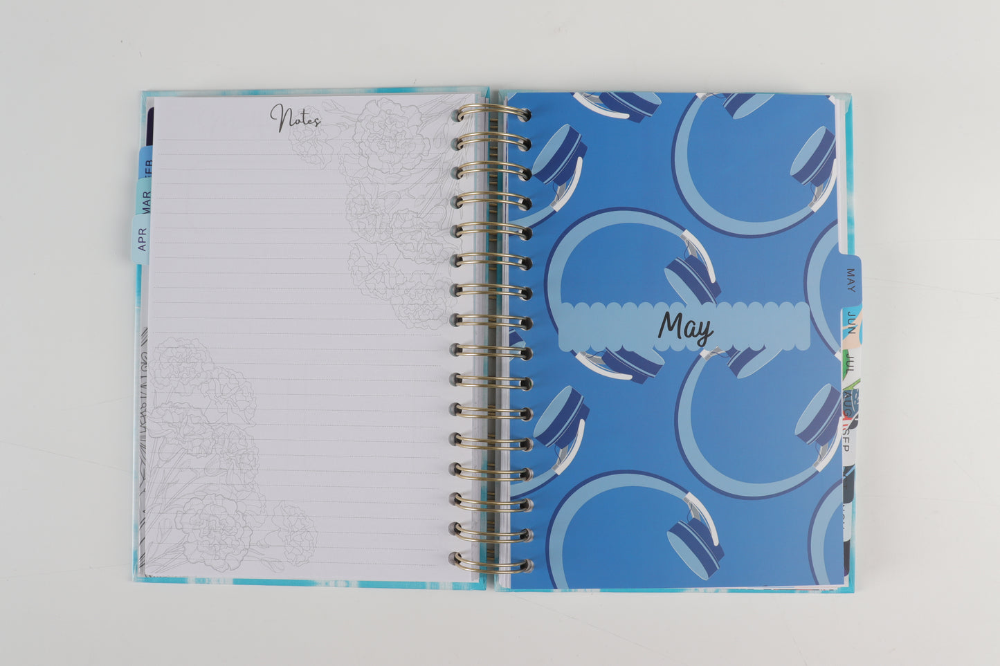 Blue Tye Dye - 2023 Spiral Planner - A5 Size