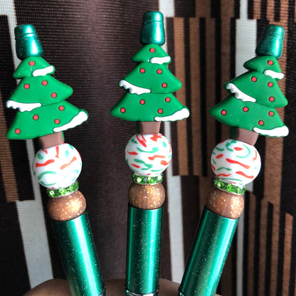 "Christmas Tree" Christmas Themed Beaded Pen