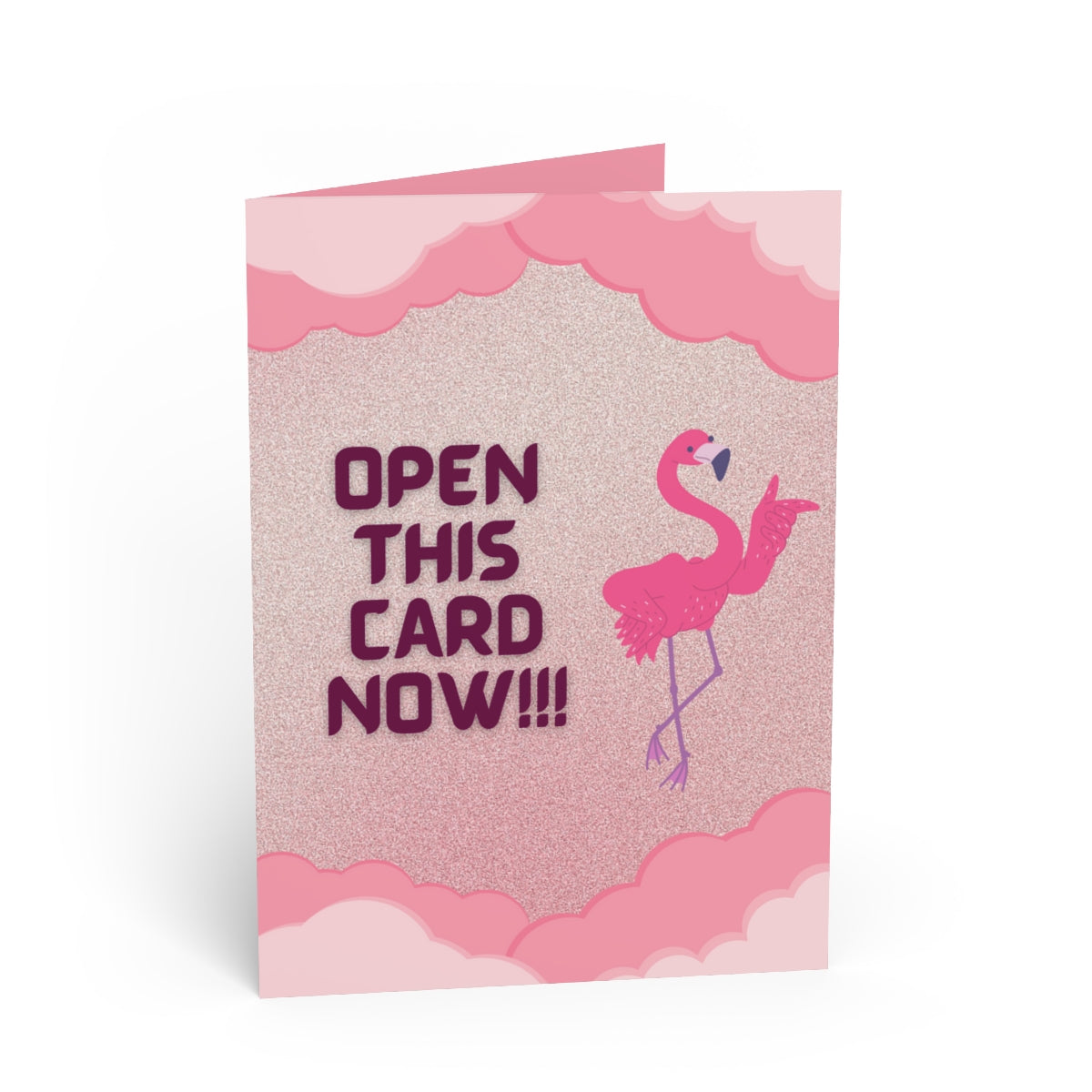 Open the Card Now - Flamingo Design