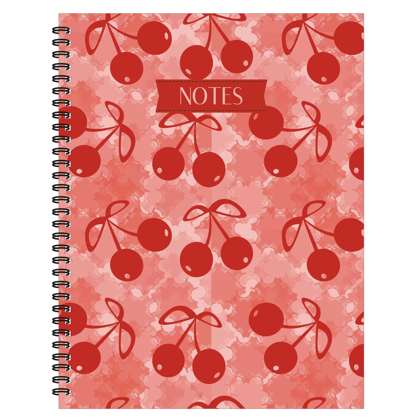 Cherry Spiral Lined Notebook, 8.5 x 11in